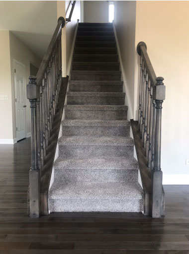 Carpeted stairs